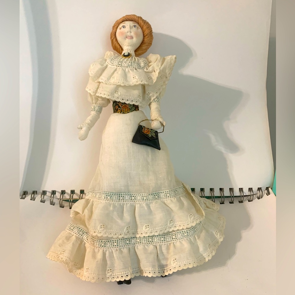 Vintage “Remember When” Original Soft Sculpture Red Head Doll in Edwardian Dress